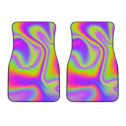 Abstract Holographic Trippy Print Front Car Floor Mats