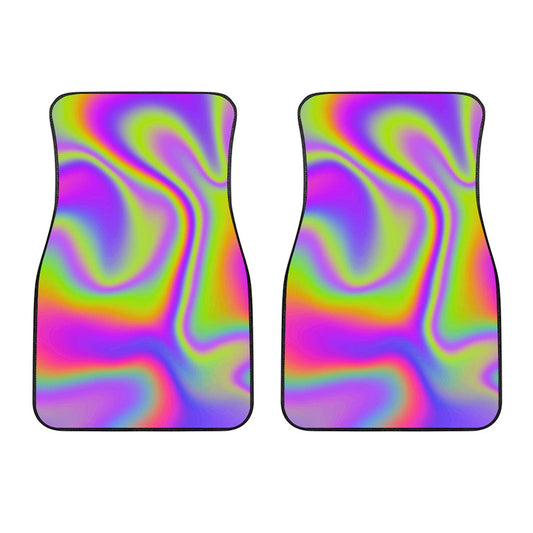 Abstract Holographic Trippy Print Front Car Floor Mats