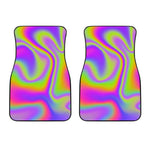 Abstract Holographic Trippy Print Front Car Floor Mats