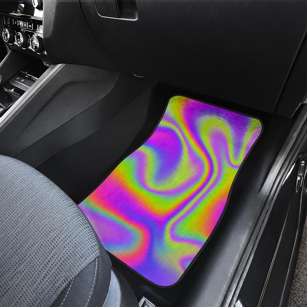 Abstract Holographic Trippy Print Front Car Floor Mats