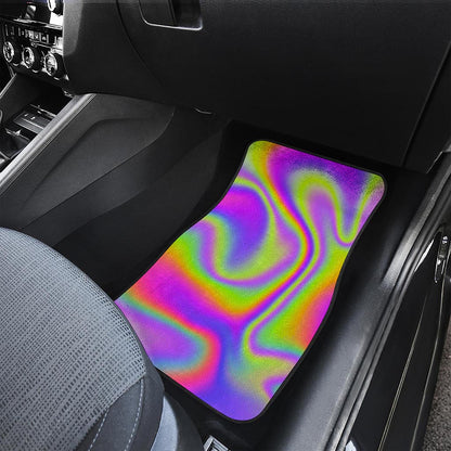 Abstract Holographic Trippy Print Front Car Floor Mats