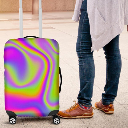 Abstract Holographic Trippy Print Luggage Cover GearFrost
