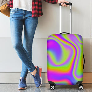Abstract Holographic Trippy Print Luggage Cover GearFrost