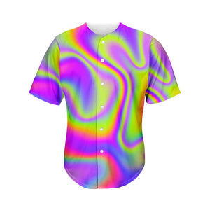 Abstract Holographic Trippy Print Men's Baseball Jersey