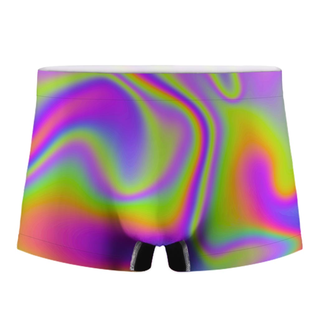 Abstract Holographic Trippy Print Men's Boxer Briefs