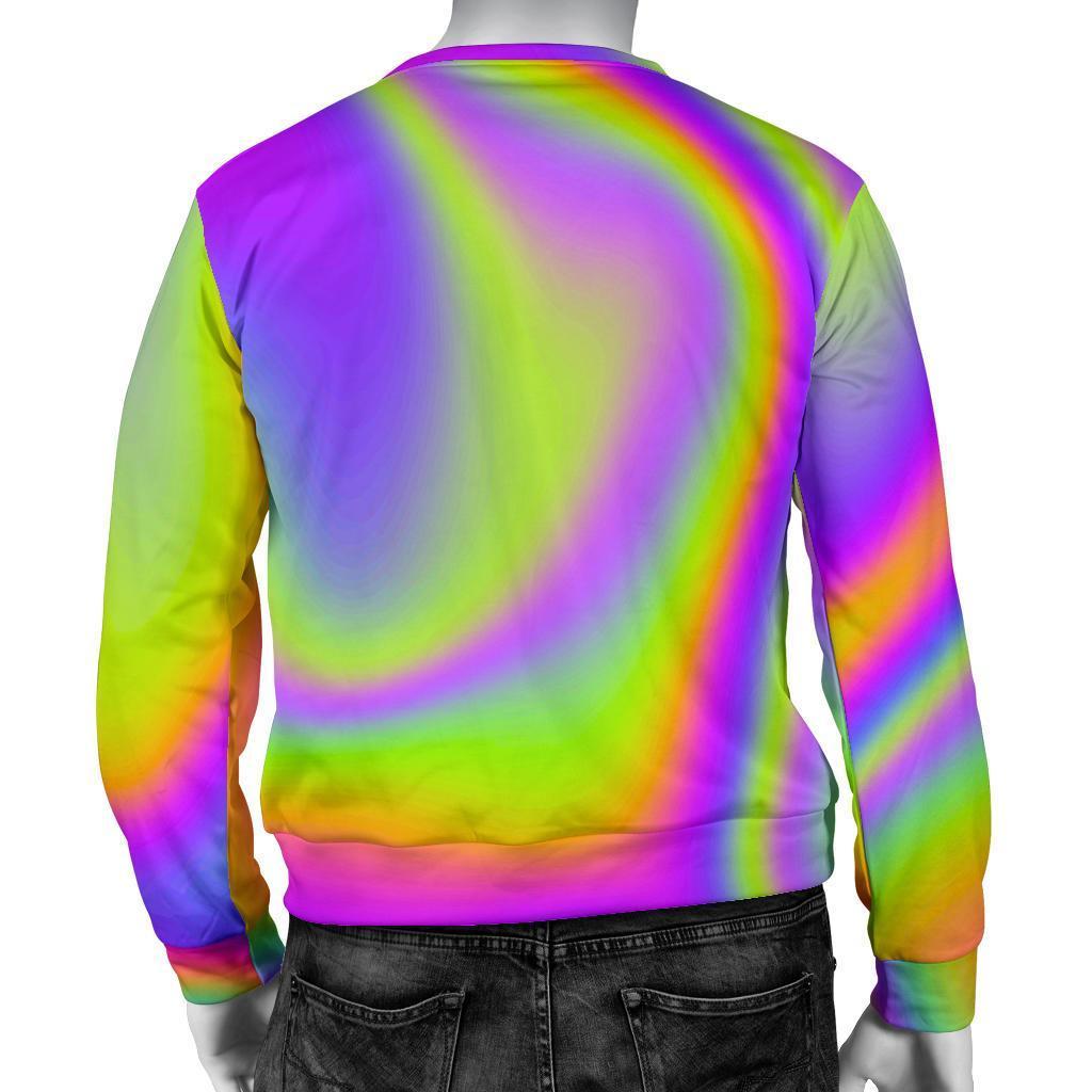 Abstract Holographic Trippy Print Men's Crewneck Sweatshirt GearFrost