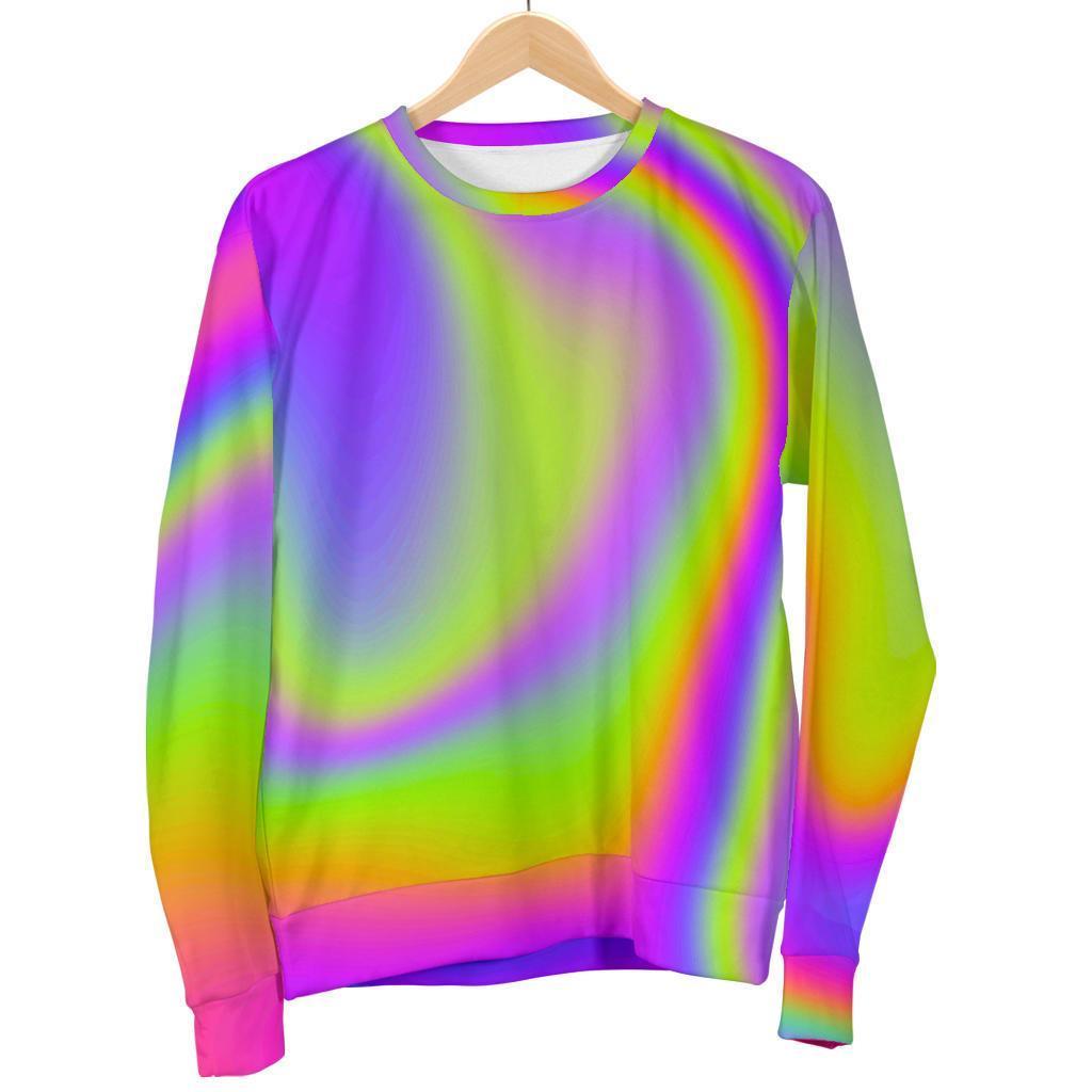 Abstract Holographic Trippy Print Men's Crewneck Sweatshirt GearFrost