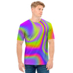 Abstract Holographic Trippy Print Men's T-Shirt