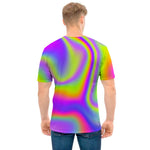 Abstract Holographic Trippy Print Men's T-Shirt