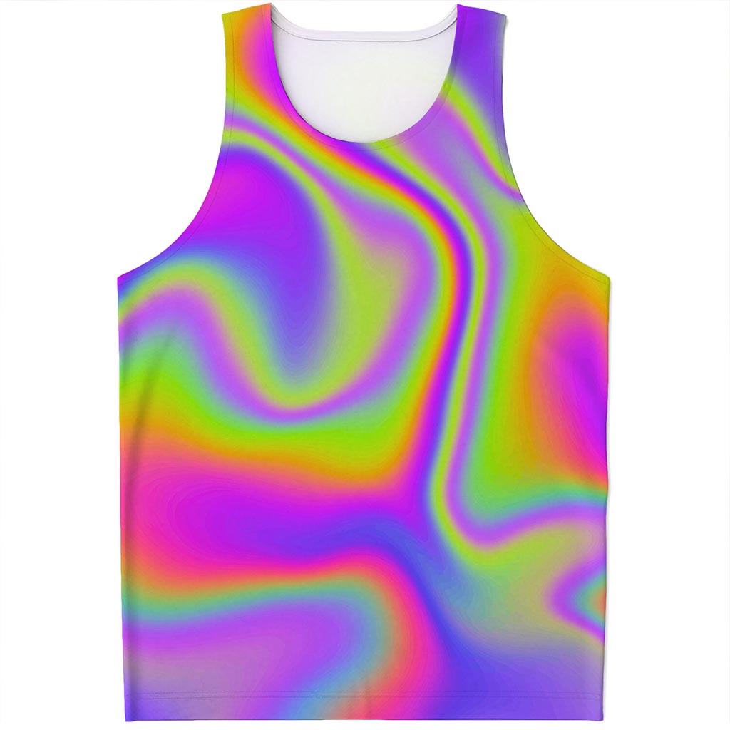 Abstract Holographic Trippy Print Men's Tank Top