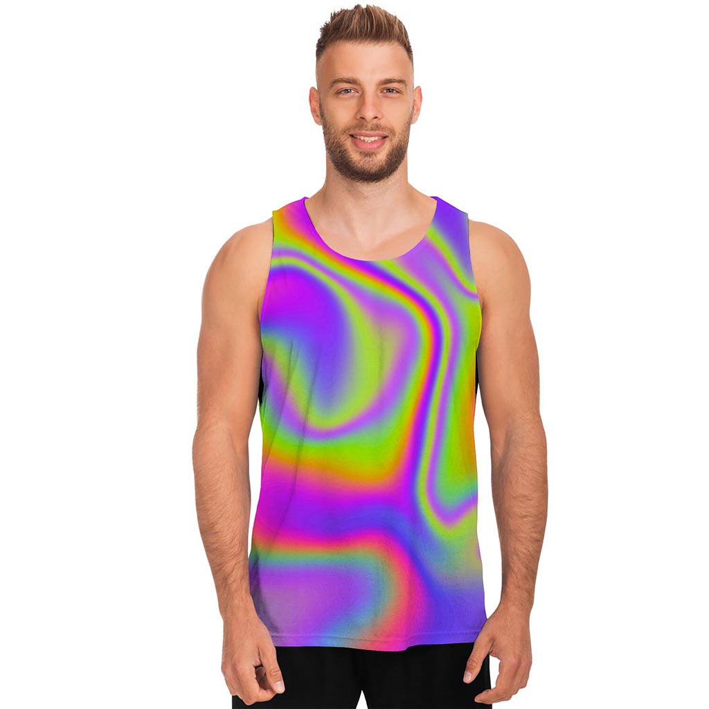 Abstract Holographic Trippy Print Men's Tank Top