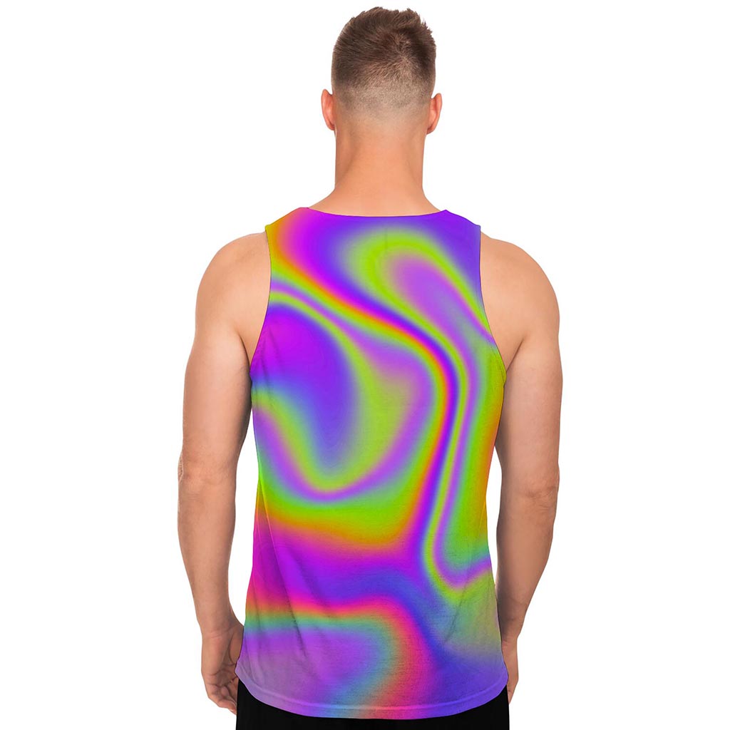 Abstract Holographic Trippy Print Men's Tank Top