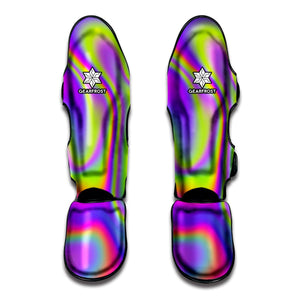 Abstract Holographic Trippy Print Muay Thai Shin Guard