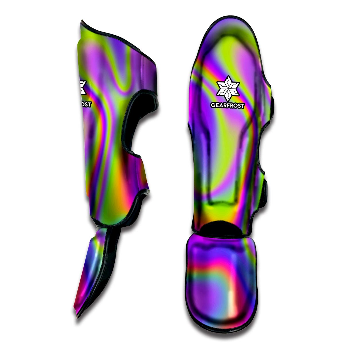 Abstract Holographic Trippy Print Muay Thai Shin Guard