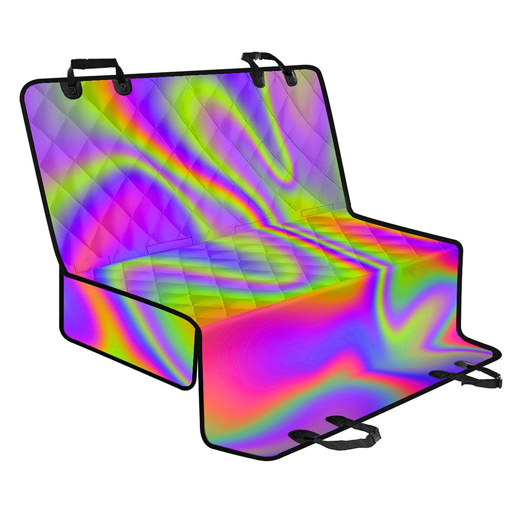 Abstract Holographic Trippy Print Pet Car Back Seat Cover