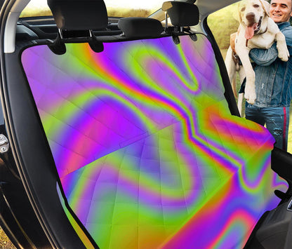 Abstract Holographic Trippy Print Pet Car Back Seat Cover
