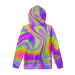 Abstract Holographic Trippy Print Pullover Hoodie