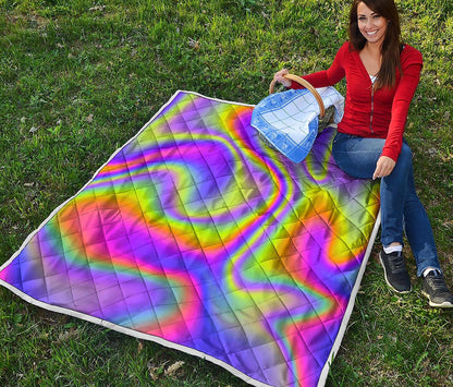 Abstract Holographic Trippy Print Quilt