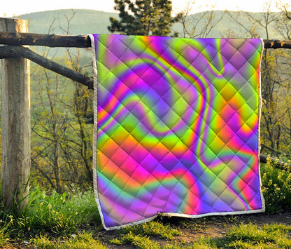 Abstract Holographic Trippy Print Quilt