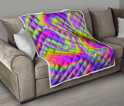 Abstract Holographic Trippy Print Quilt