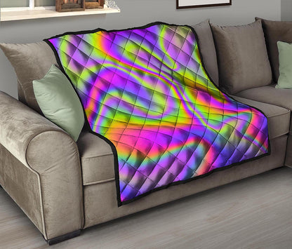 Abstract Holographic Trippy Print Quilt