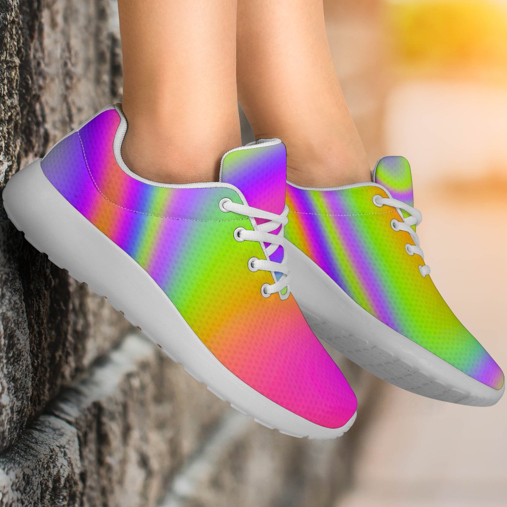 Abstract Holographic Trippy Print Sport Shoes GearFrost