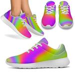 Abstract Holographic Trippy Print Sport Shoes GearFrost