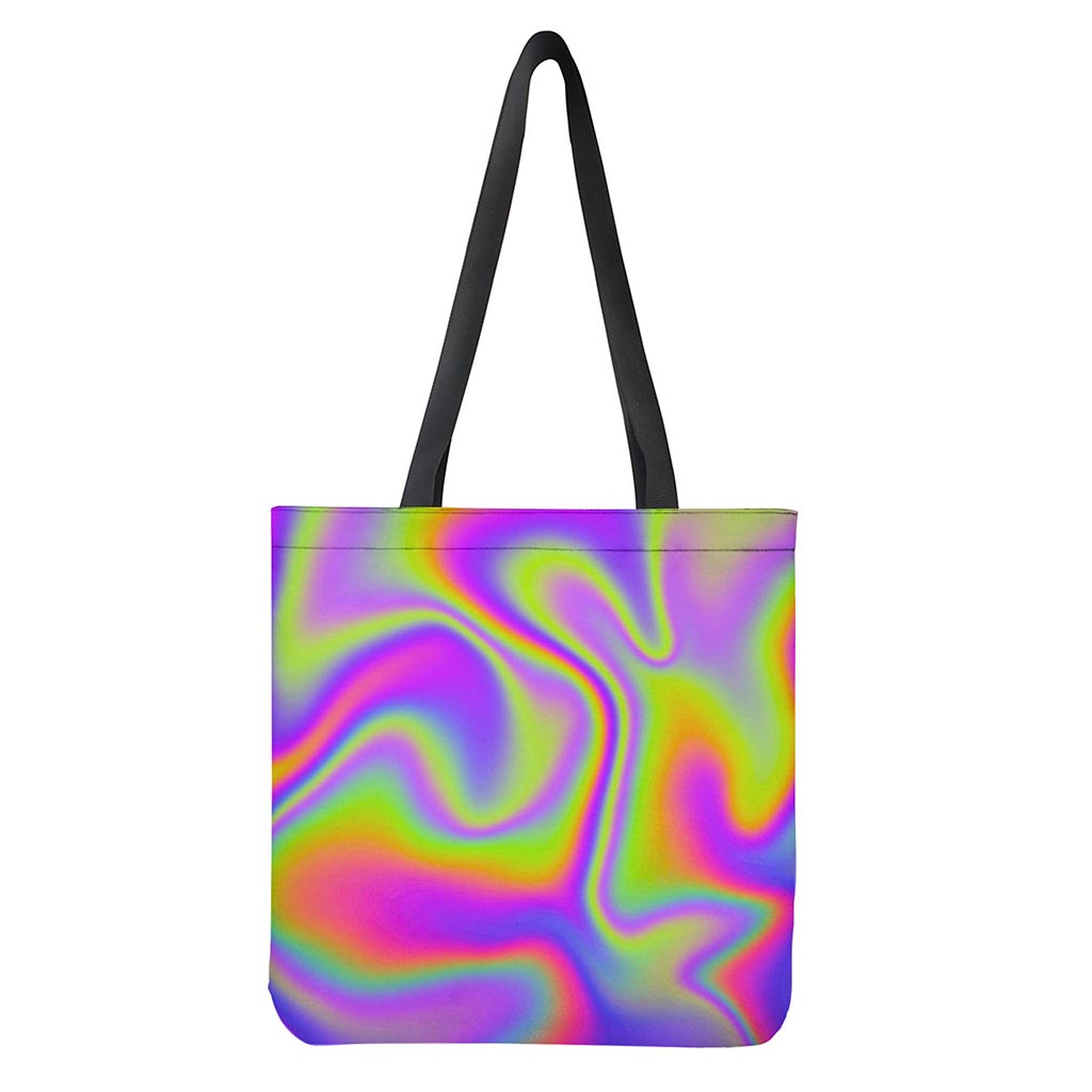 Abstract Holographic Trippy Print Tote Bag