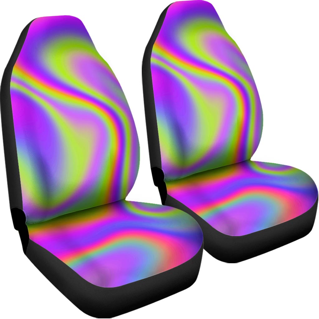 Abstract Holographic Trippy Print Universal Fit Car Seat Covers