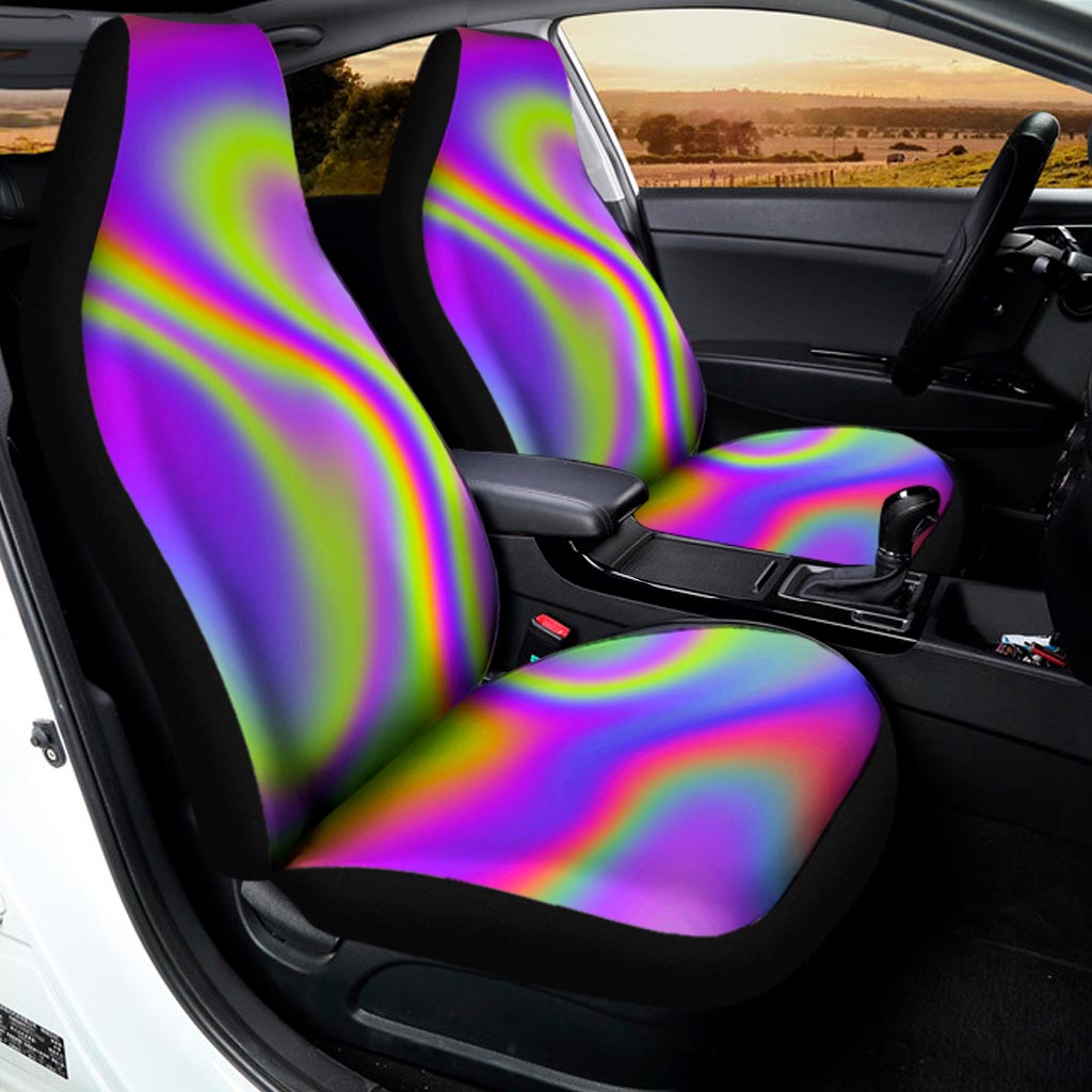 Abstract Holographic Trippy Print Universal Fit Car Seat Covers