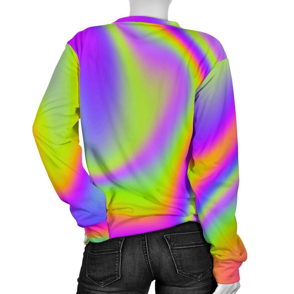 Abstract Holographic Trippy Print Women's Crewneck Sweatshirt GearFrost