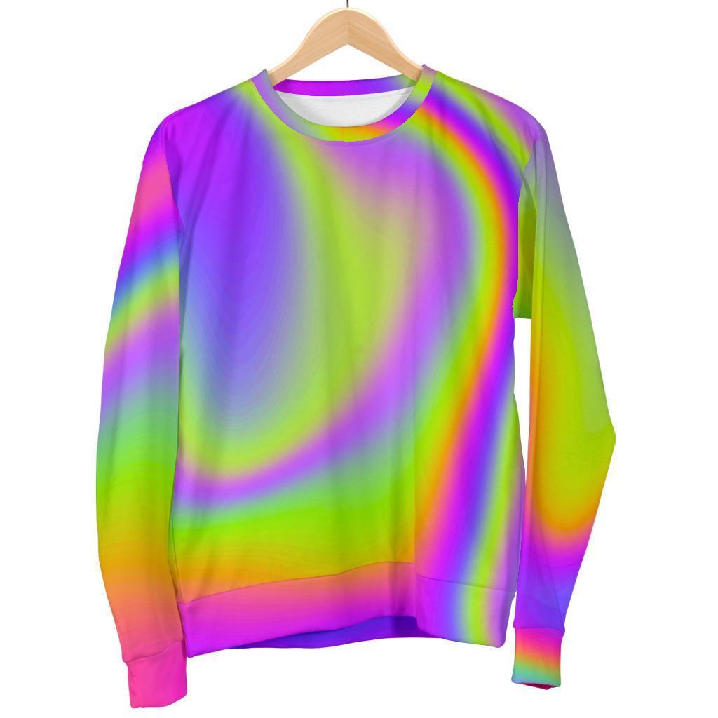 Abstract Holographic Trippy Print Women's Crewneck Sweatshirt GearFrost