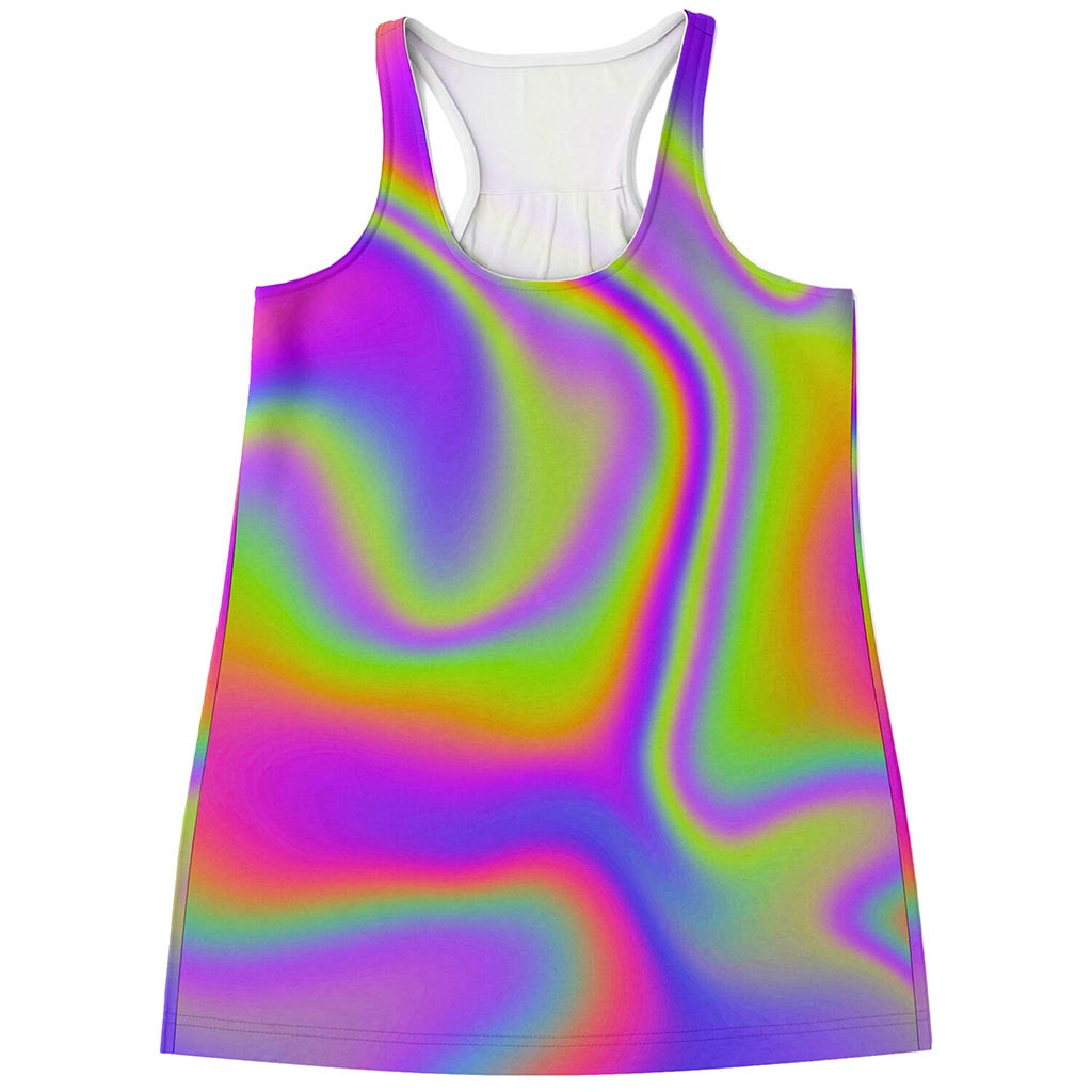 Abstract Holographic Trippy Print Women's Racerback Tank Top