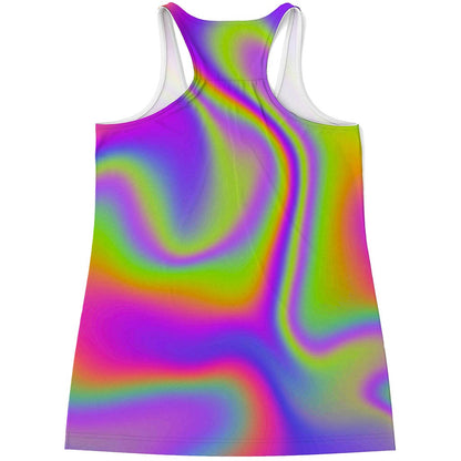 Abstract Holographic Trippy Print Women's Racerback Tank Top