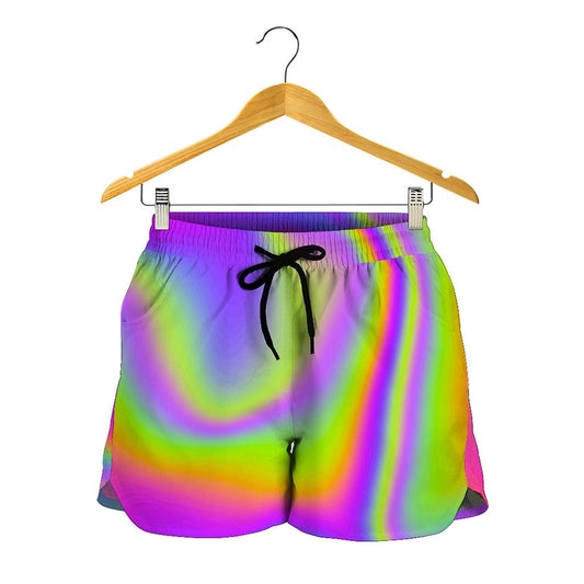 Abstract Holographic Trippy Print Women's Shorts