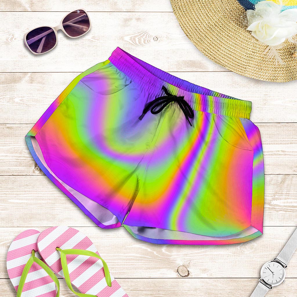 Abstract Holographic Trippy Print Women's Shorts