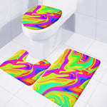 Abstract Liquid Trippy Print 3 Piece Bath Mat Set