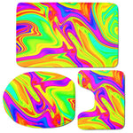 Abstract Liquid Trippy Print 3 Piece Bath Mat Set