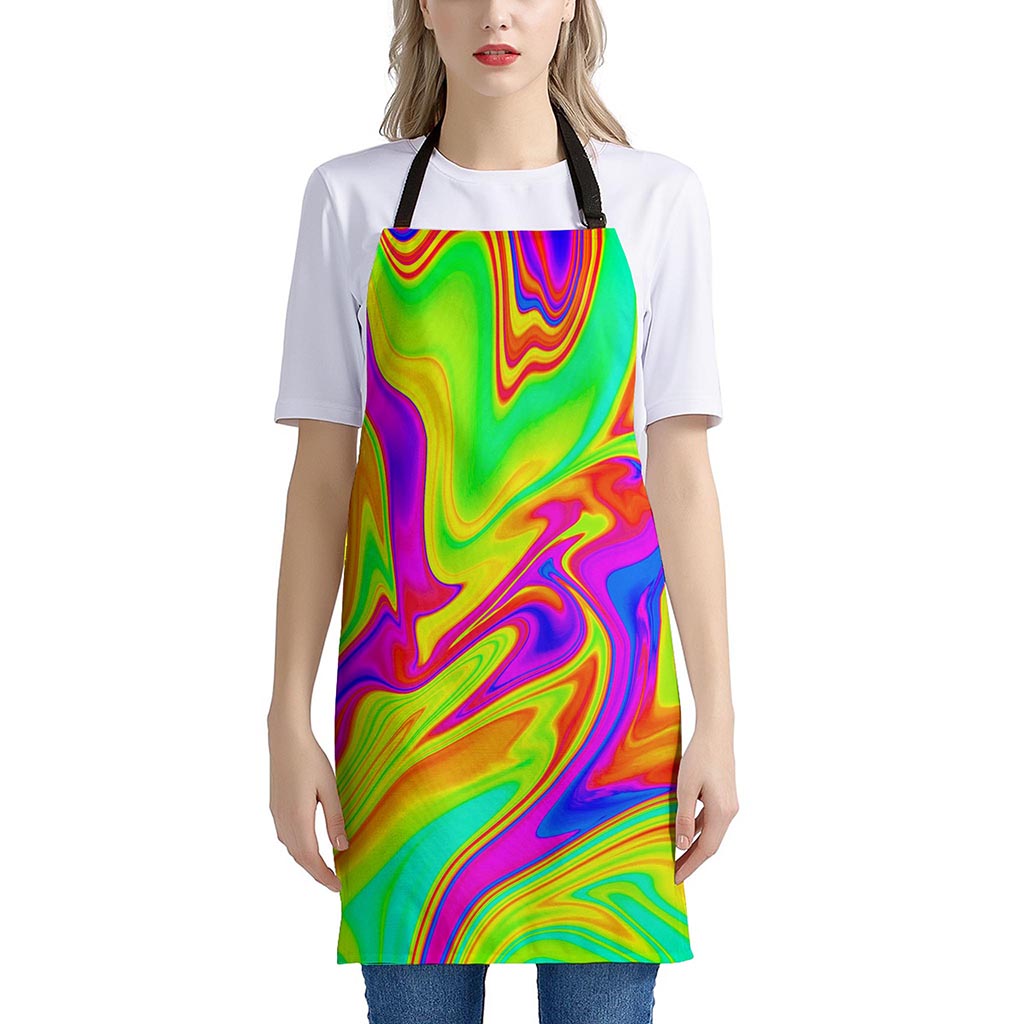 Abstract Liquid Trippy Print Apron