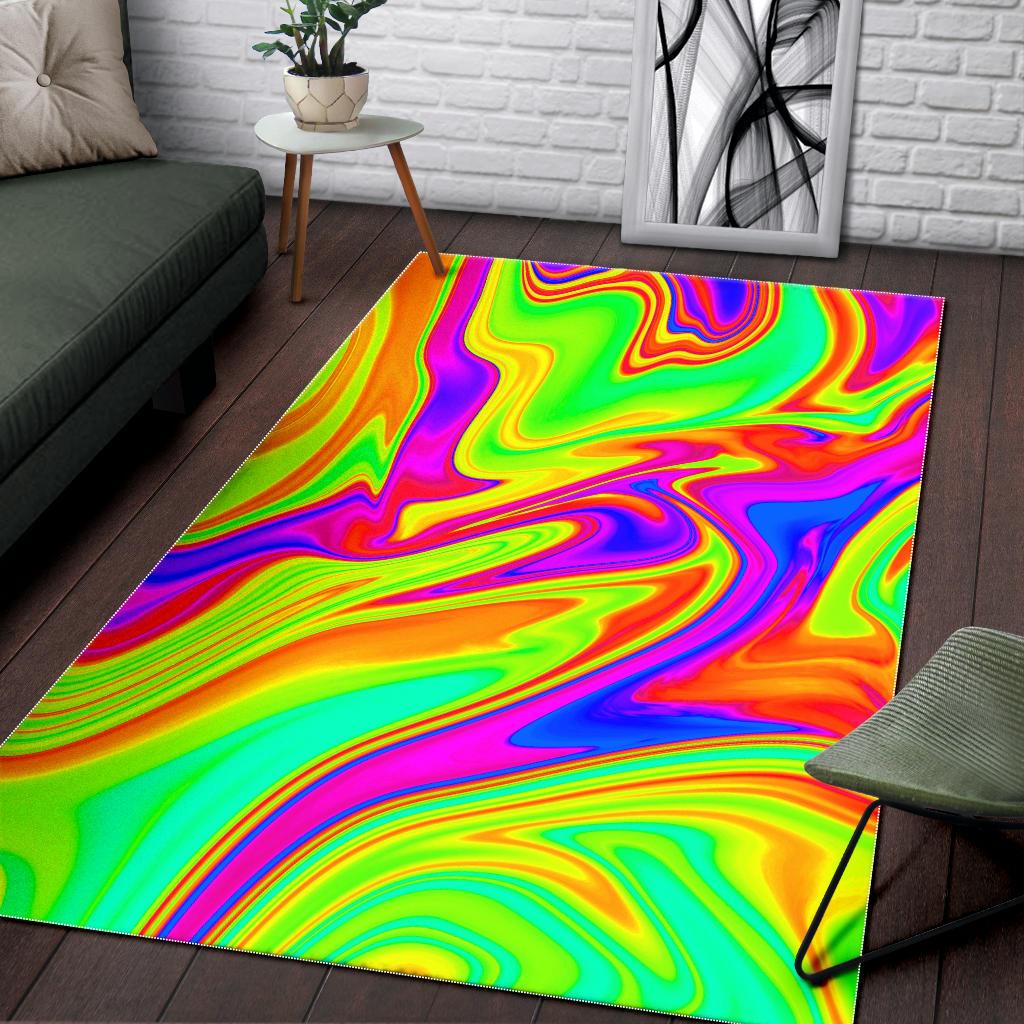 Abstract Liquid Trippy Print Area Rug GearFrost