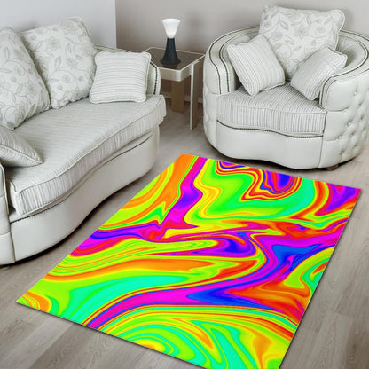 Abstract Liquid Trippy Print Area Rug GearFrost