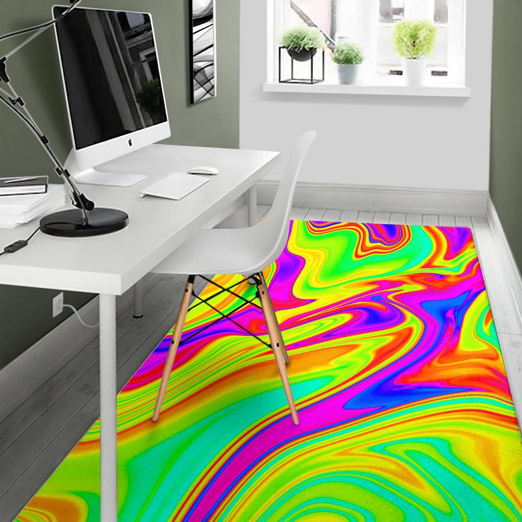 Abstract Liquid Trippy Print Area Rug GearFrost