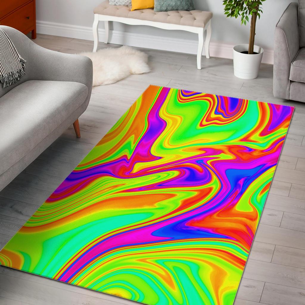 Abstract Liquid Trippy Print Area Rug GearFrost