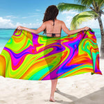Abstract Liquid Trippy Print Beach Sarong Wrap