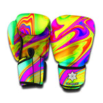 Abstract Liquid Trippy Print Boxing Gloves