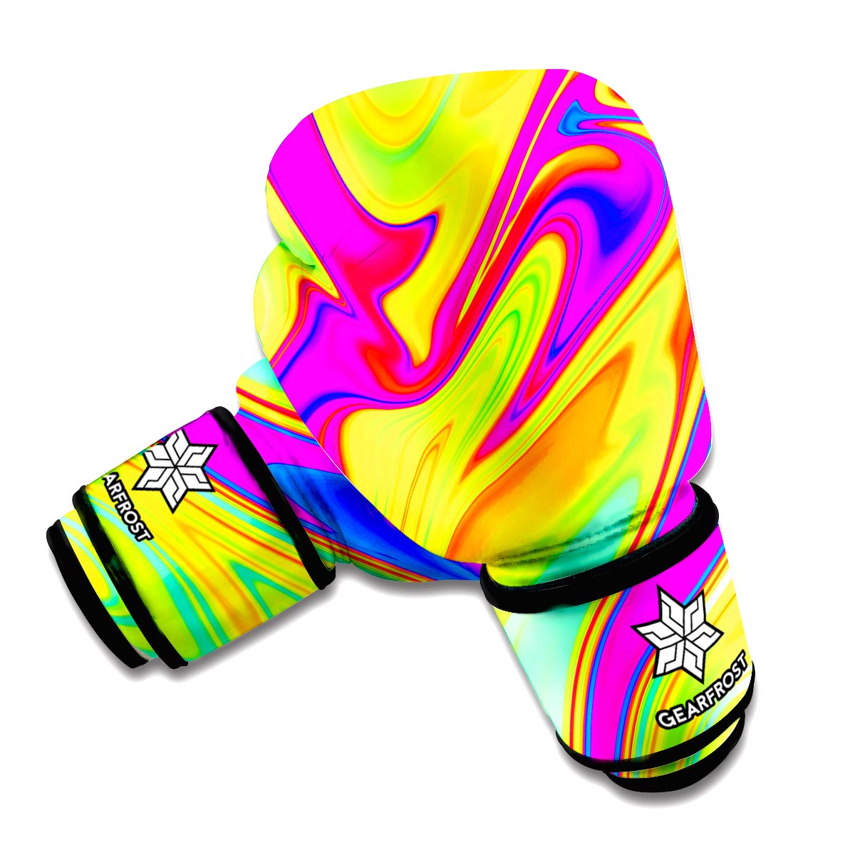Abstract Liquid Trippy Print Boxing Gloves
