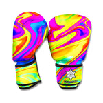 Abstract Liquid Trippy Print Boxing Gloves