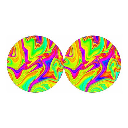 Abstract Liquid Trippy Print Car Coasters