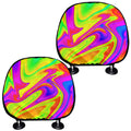Abstract Liquid Trippy Print Car Headrest Covers