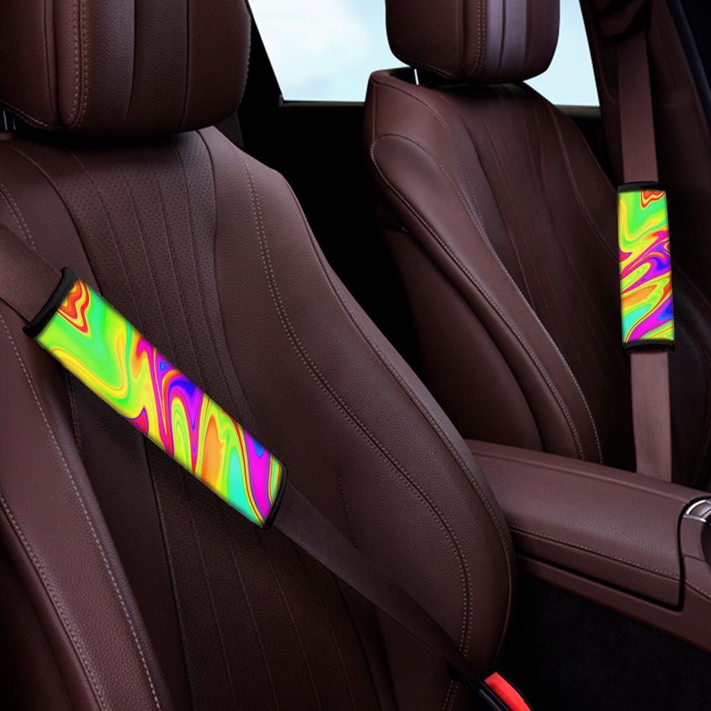 Abstract Liquid Trippy Print Car Seat Belt Covers